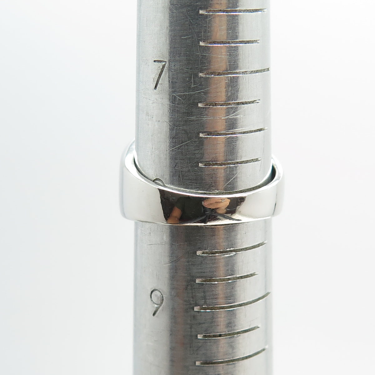 925 Sterling Silver Radiant-Cut Black & Round White C Z Ring Size 8.25