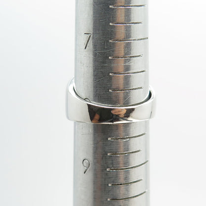 925 Sterling Silver Radiant-Cut Black & Round White C Z Ring Size 8.25