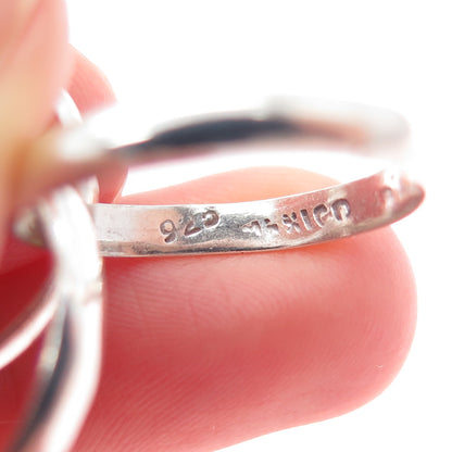 925 Sterling Silver Vintage Mexico Interlocked Trinity Band Ring Size 5.75