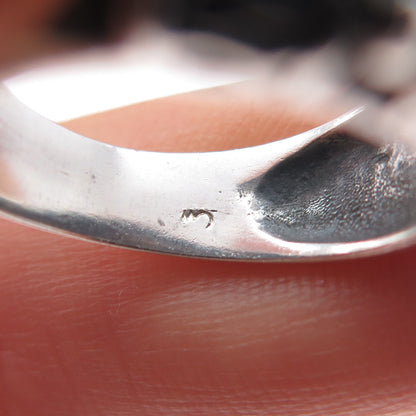 CHARLES WINSTON 925 Sterling Silver Vintage Modernist Swirl Ring Size 7.25