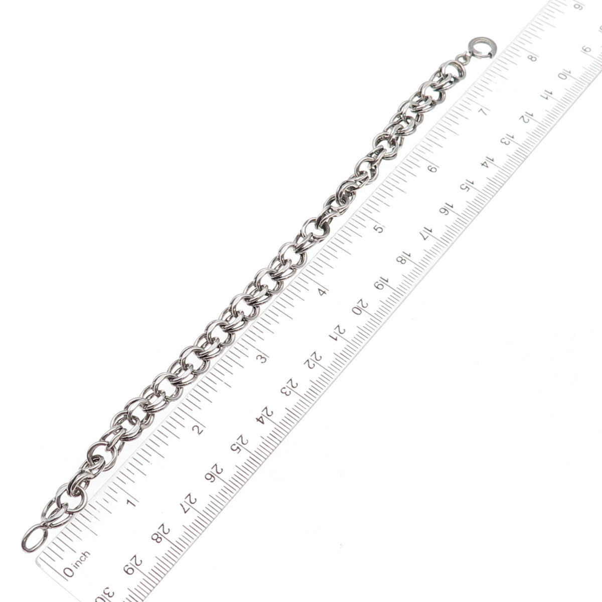 925 Sterling Silver Antique Art Deco Bismark Link Bracelet 7.75"