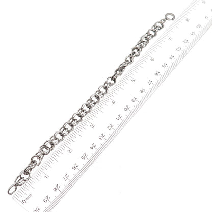 925 Sterling Silver Antique Art Deco Bismark Link Bracelet 7.75"