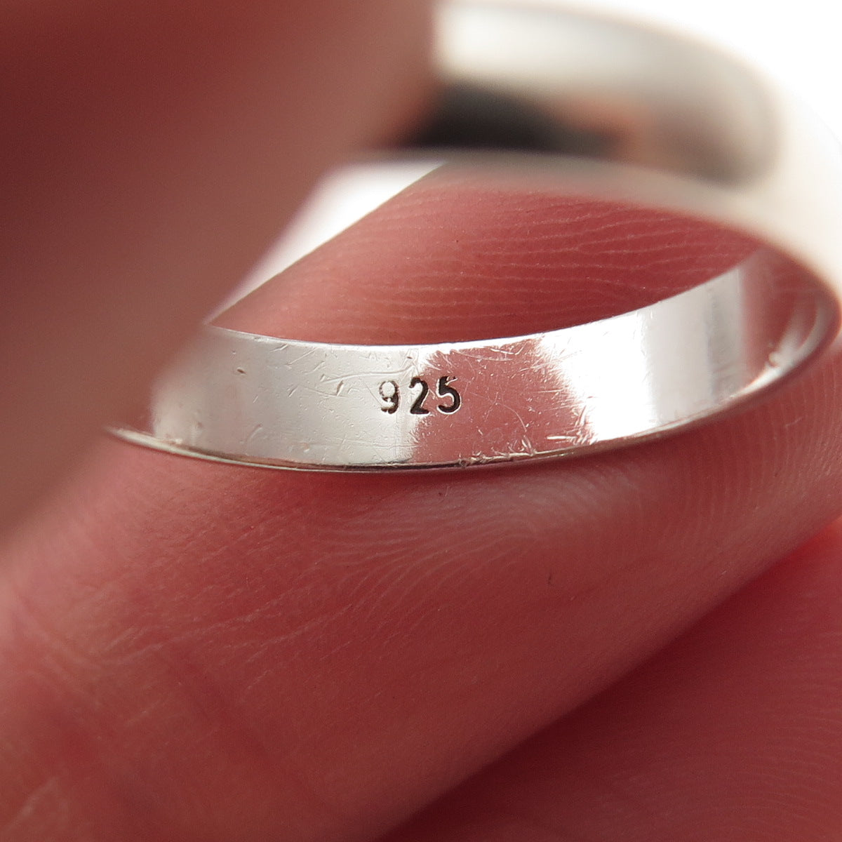 925 Sterling Silver Vintage Classic Wedding Oxidized Band Ring Size 8
