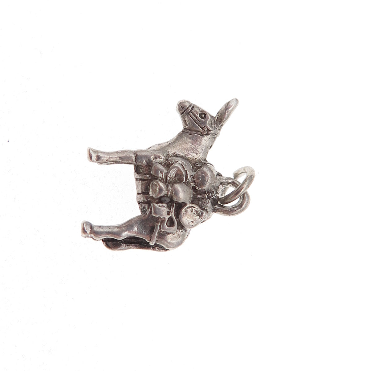 925 Sterling Silver Vintage Donkey Oxidized Charm Pendant