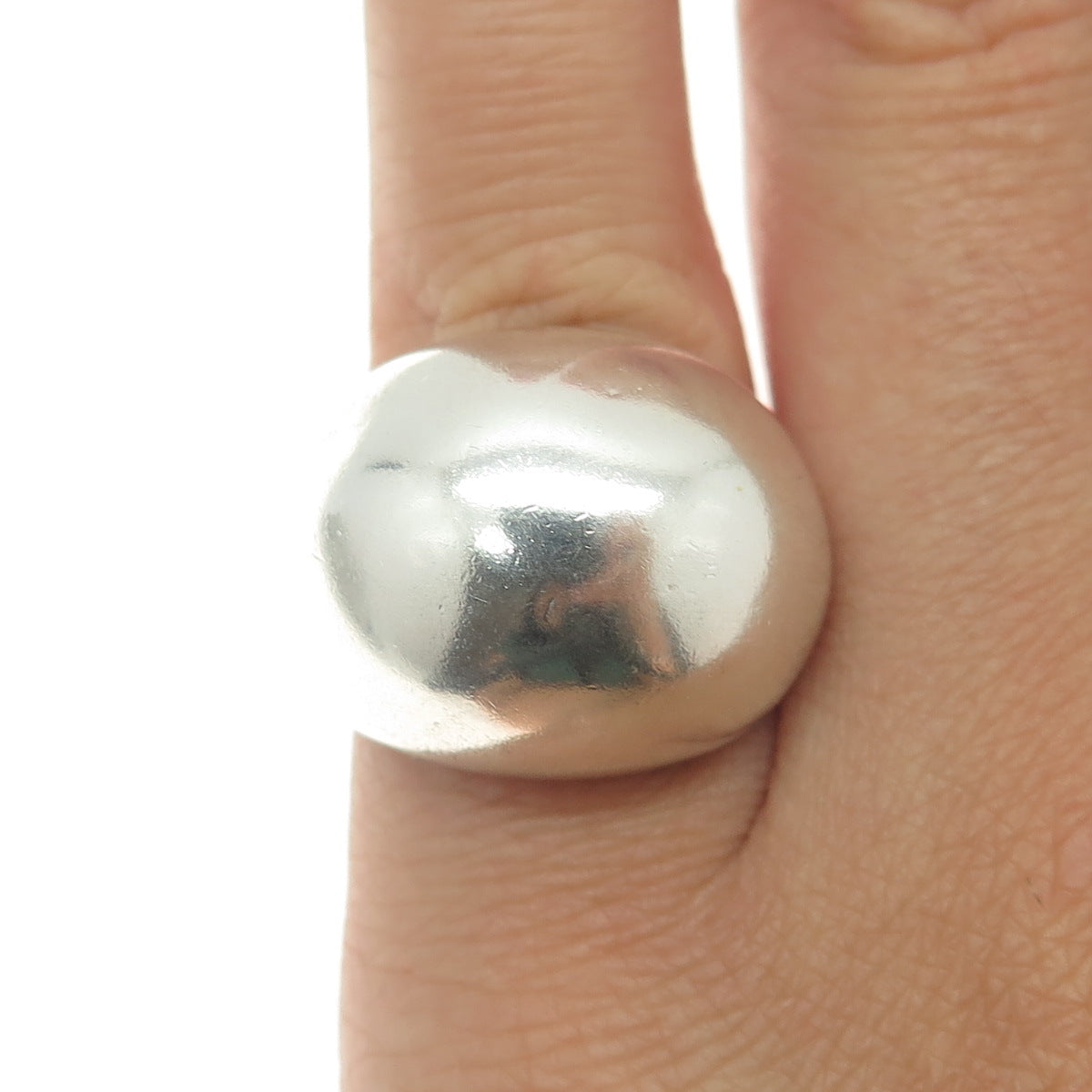 925 Sterling Silver Vintage Modernist Adjustable Ring Size 3.75