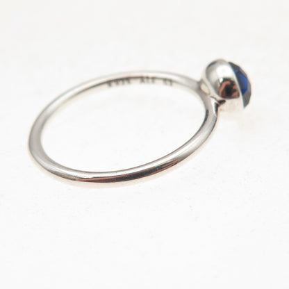 Pandora 925 Sterling Silver Real Sapphire September Birthday Blooms Ring Size 6