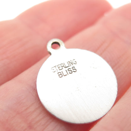 Bliss 925 Sterling Silver Vintage Enamel Confirmation Mini Charm Pendant