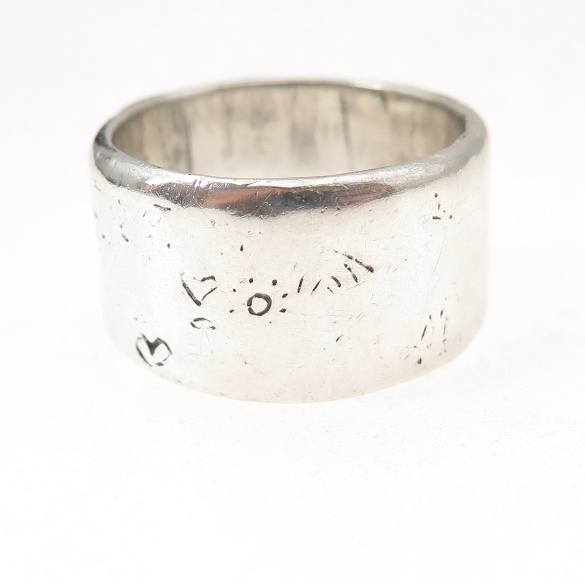 Jes Maharry 925 Sterling Silver Vintage Grow Strong Wide Band Ring Size 9.25