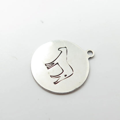 925 Sterling Silver USA Two In Town Horse Charm Pendant