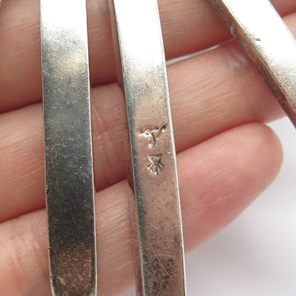 Sterling Silver Vintage ACLEONI Real Mother-of-Pearl Bar Chain Necklace 15"