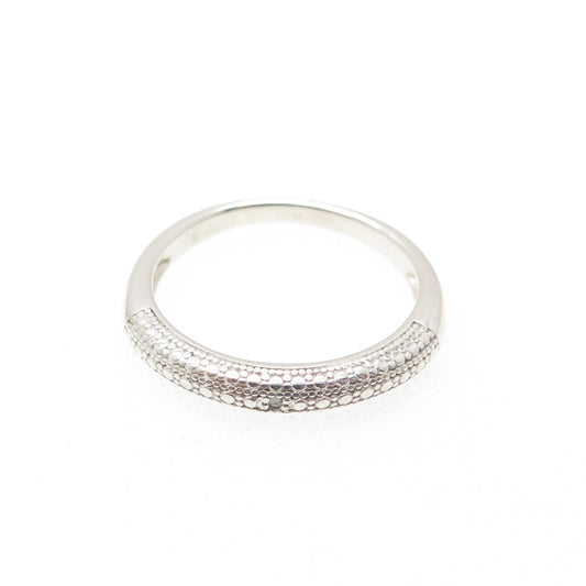 DBJ DEE BERKLE 925 Sterling Silver Real Round-Cut Diamond Accent Ring Size 6