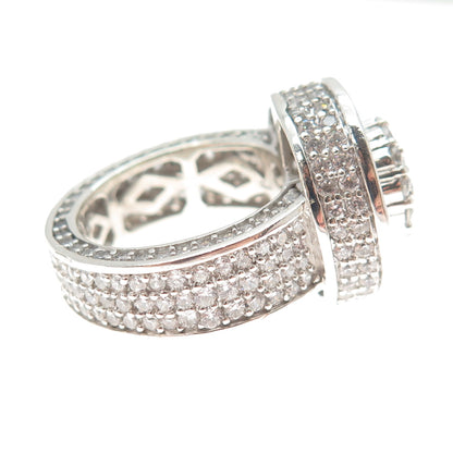 925 Sterling Silver Round-Cut C Z Statement Ring Size 9.25