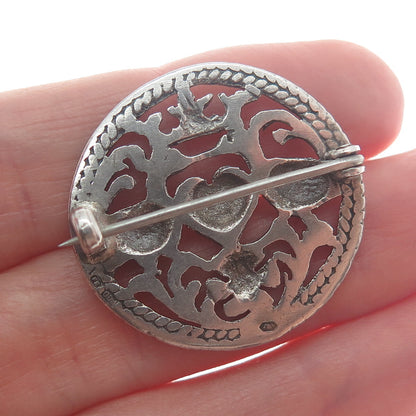 800 Silver Antique Austria Royal Coat of Arms Oxidized Pin Brooch