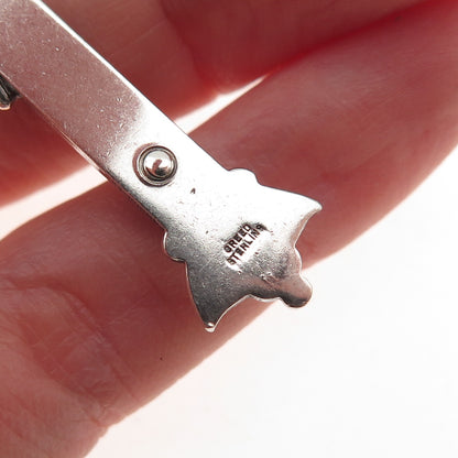 Creed 925 Sterling Silver Antique Art Deco Crucifix Cross Oxidized Charm Pendant