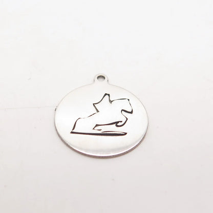 925 Sterling Silver USA Two In Town Horse Charm Pendant