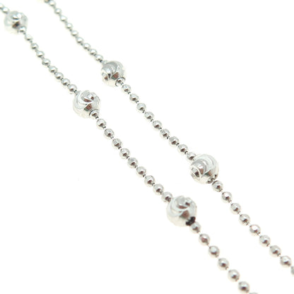 925 Sterling Silver Italy Ball By The Yard Cable Chain Necklace 16"