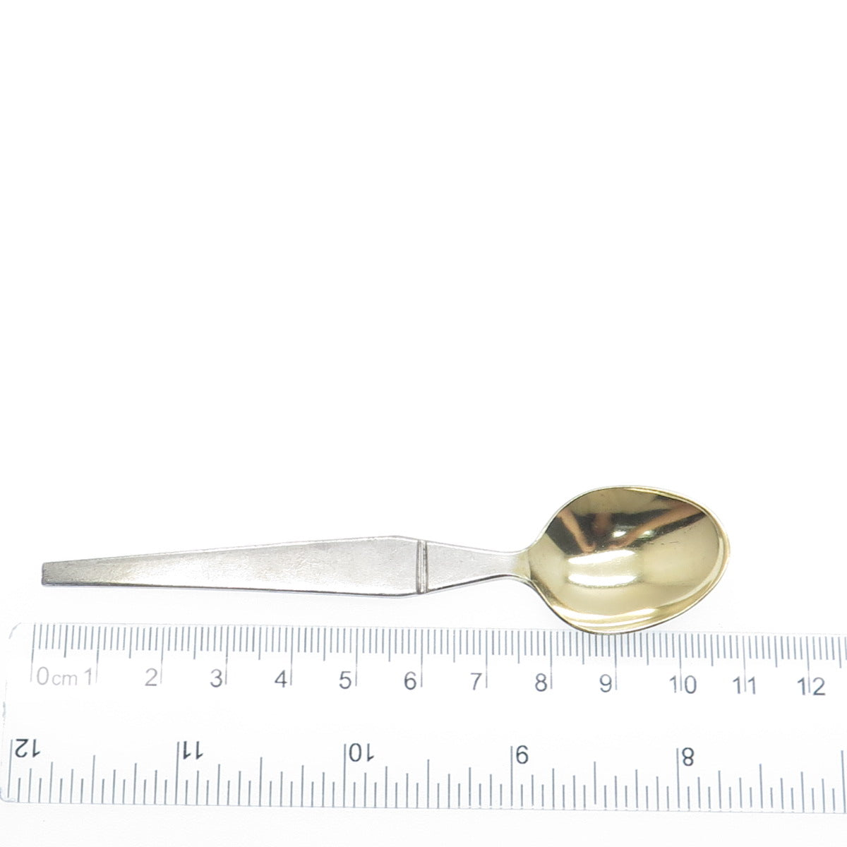 875 Silver 2-Tone Vintage European Coffee Spoon