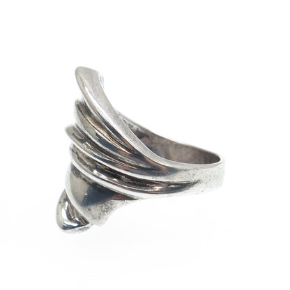 CHAPAL ZENRAY 925 Sterling Silver Vintage Modernist Oxidized Ring Size 7