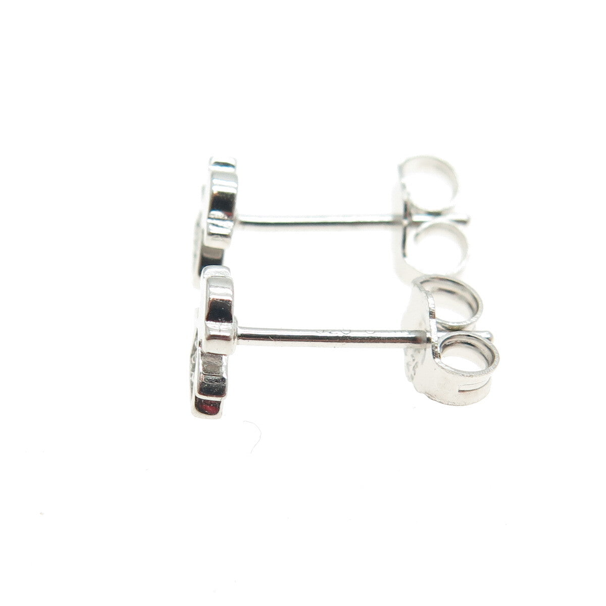 925 Sterling Silver Round-Cut C Z Baby Girl Stud Earrings