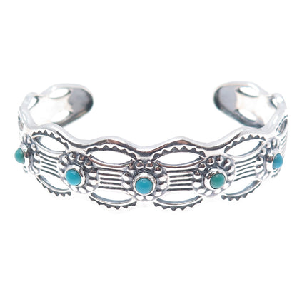 CAROLYN POLLACK American West Old Pawn Sterling Vintage Turquoise Bracelet 7.25"