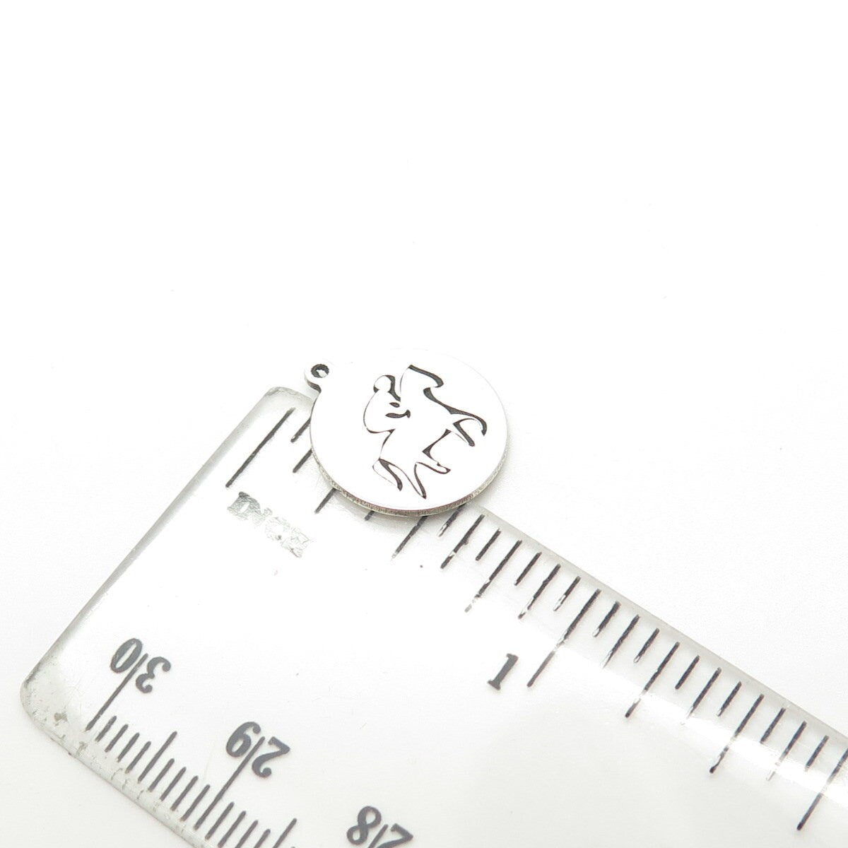 925 Sterling Silver USA Two In Town Rider & Horse Charm Pendant