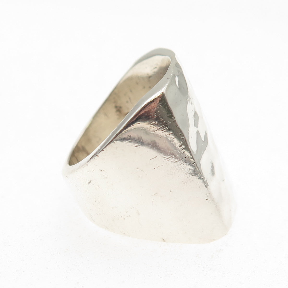 AF Design 925 Sterling Silver Vintage Modernist Hammered Ring Size 6.5