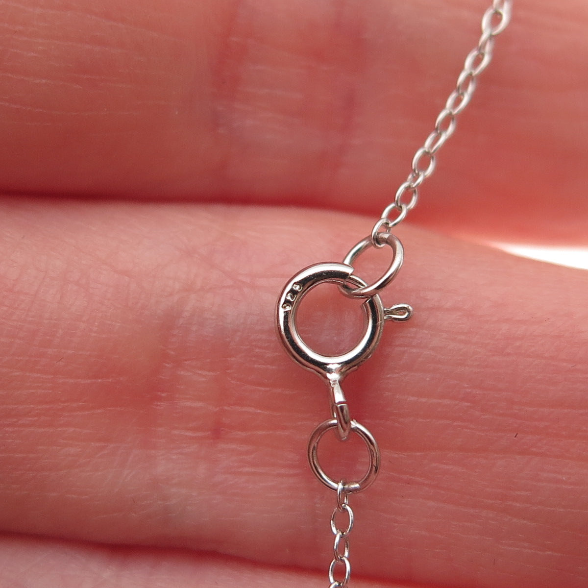 925 Sterling Silver Round-Cut Pink C Z Cable Chain Necklace 16-18"