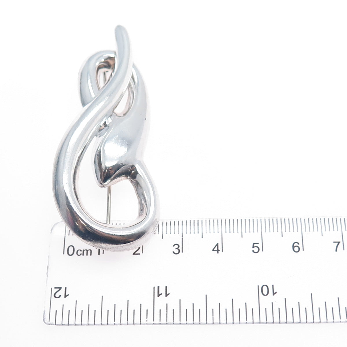 BARRA 925 Sterling Silver Vintage Modernist Snake Pin Brooch
