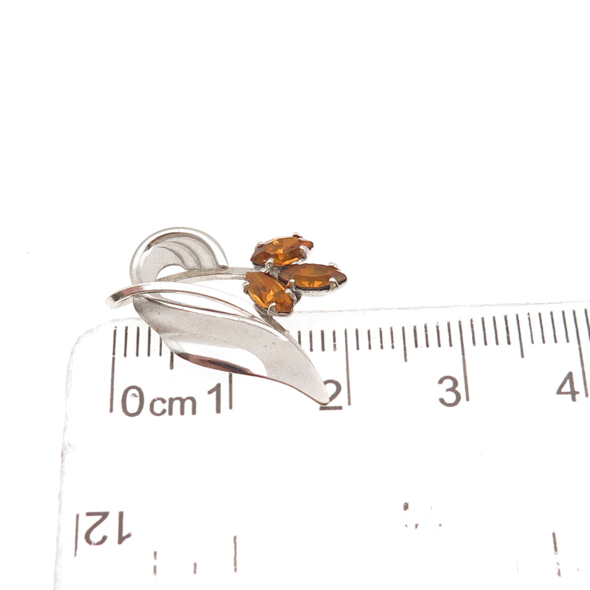 Curtis Curtman 925 Sterling Silver Vintage Rhinestone Floral Charm Pendant