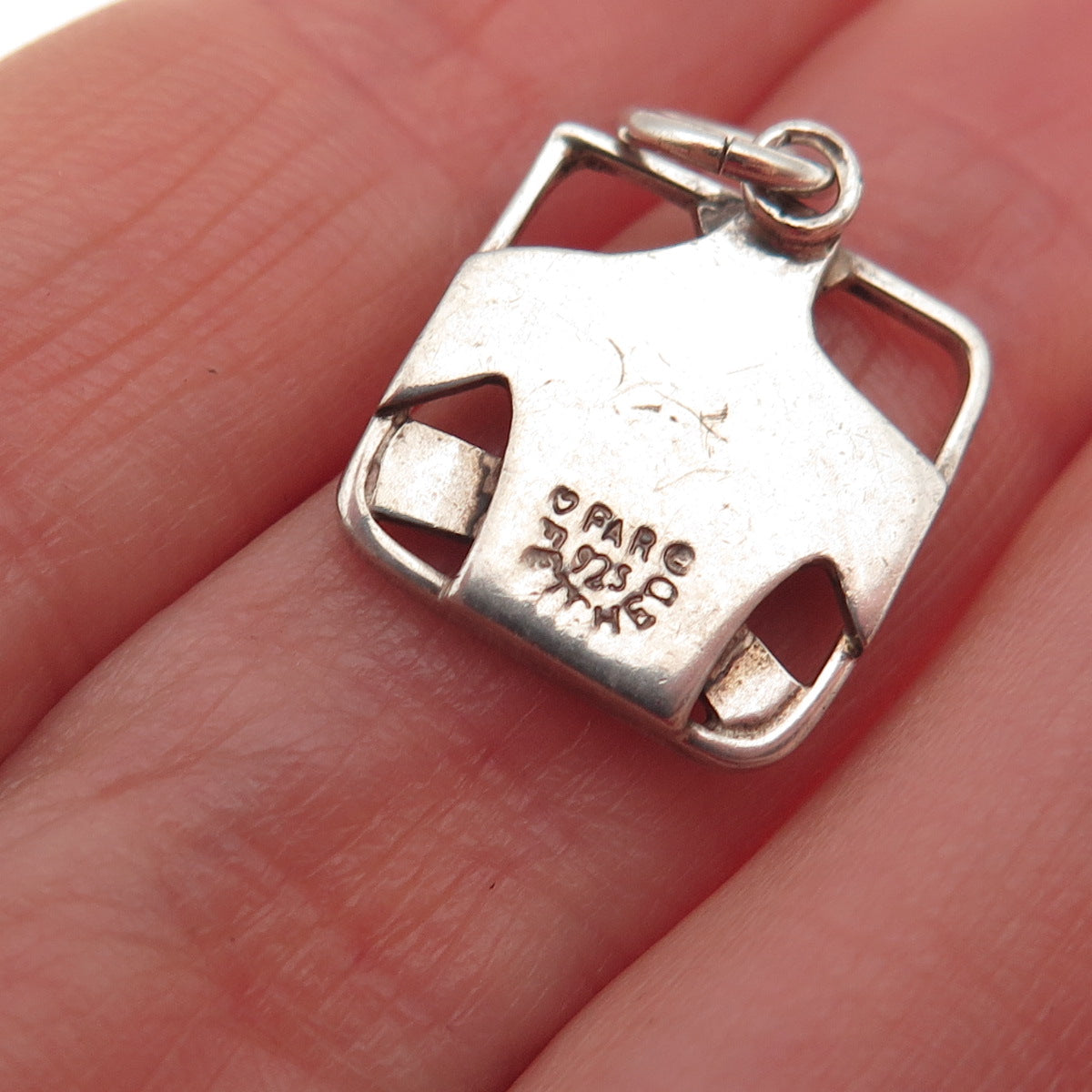 FAR FETCHED 925 Sterling Silver Vintage Prayer Hands Mini Charm Pendant