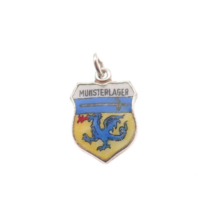 Fritz Reu & Co. 835 Silver Vintage Enamel Munsterlager Mini Charm Pendant