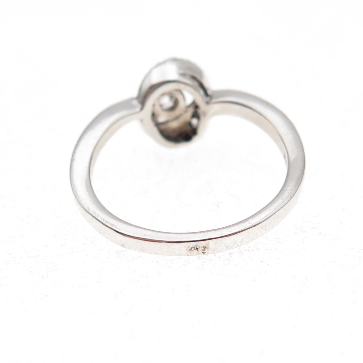 925 Sterling Silver Round-Cut C Z Twisted Knot Ring Size 6