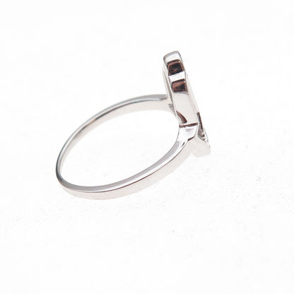 925 Sterling Silver Heart Hamsa Amulet Ring Size 7