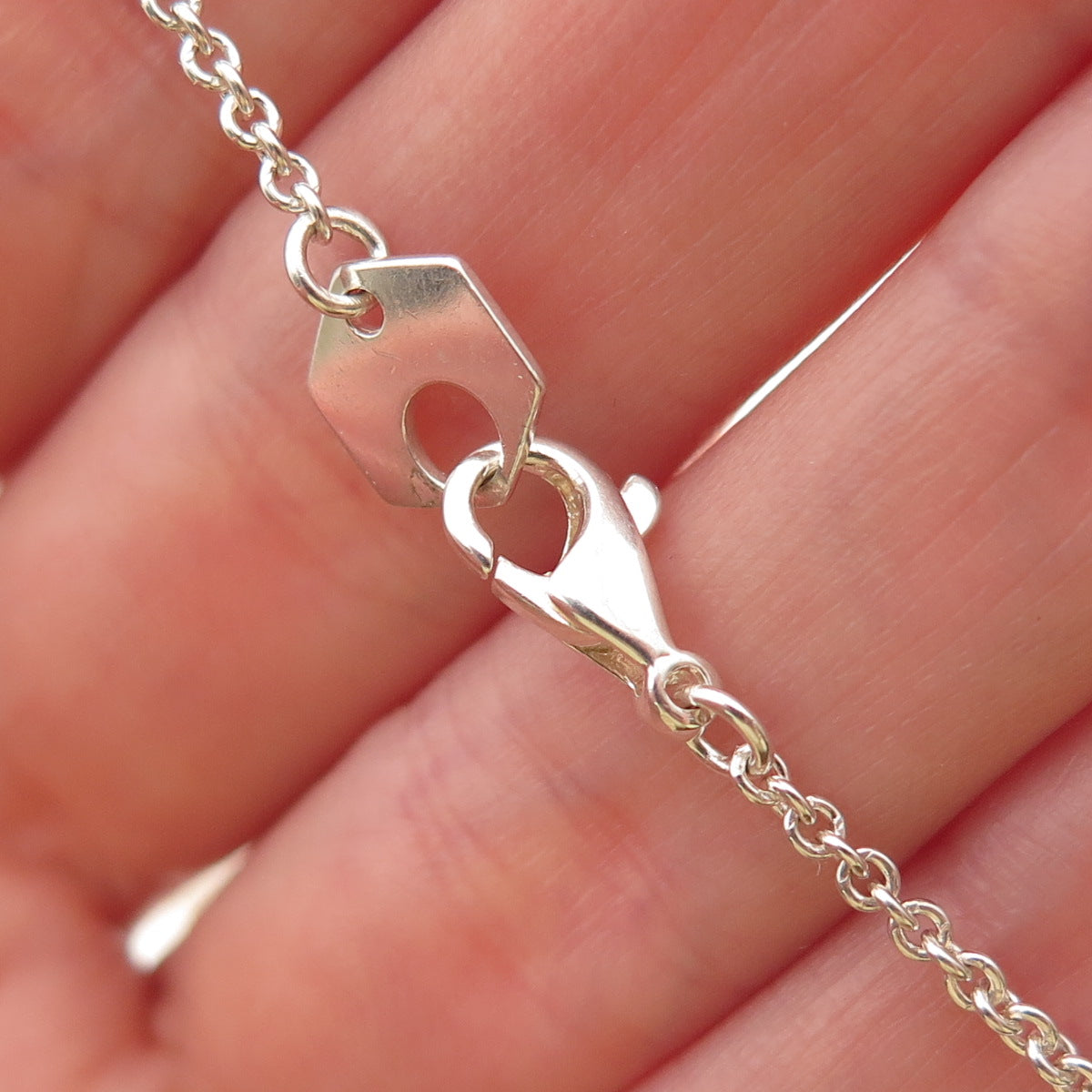 Christofle 925 Sterling Silver Circle Station 3-Strand Cable Chain Necklace 18"