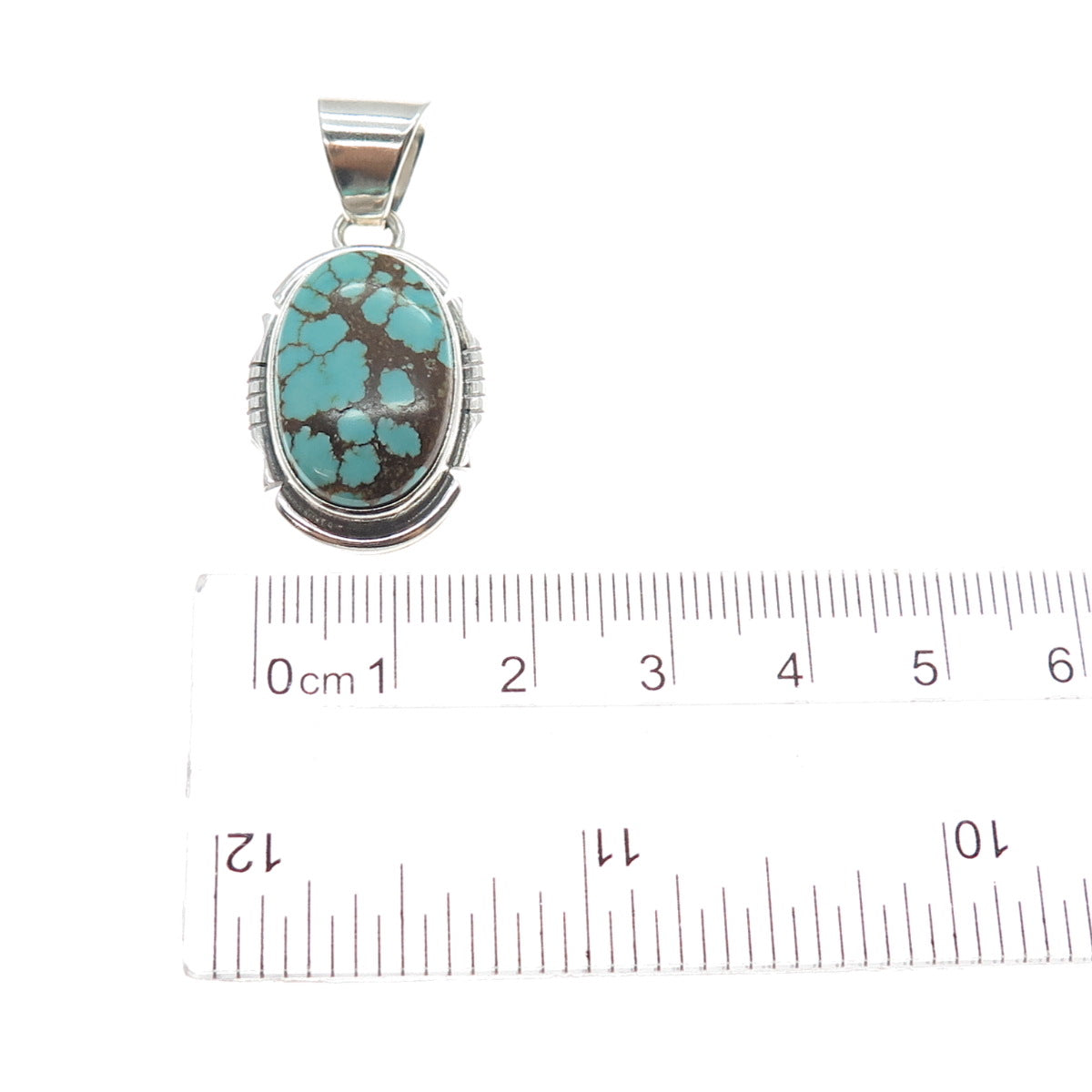 Arkie Nelson Navajo Old Pawn Sterling Silver Vintage Turquoise Tribal Pendant