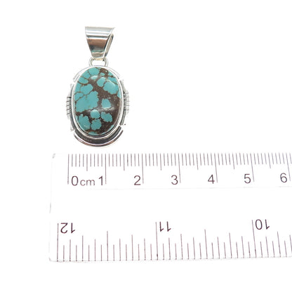 Arkie Nelson Navajo Old Pawn Sterling Silver Vintage Turquoise Tribal Pendant