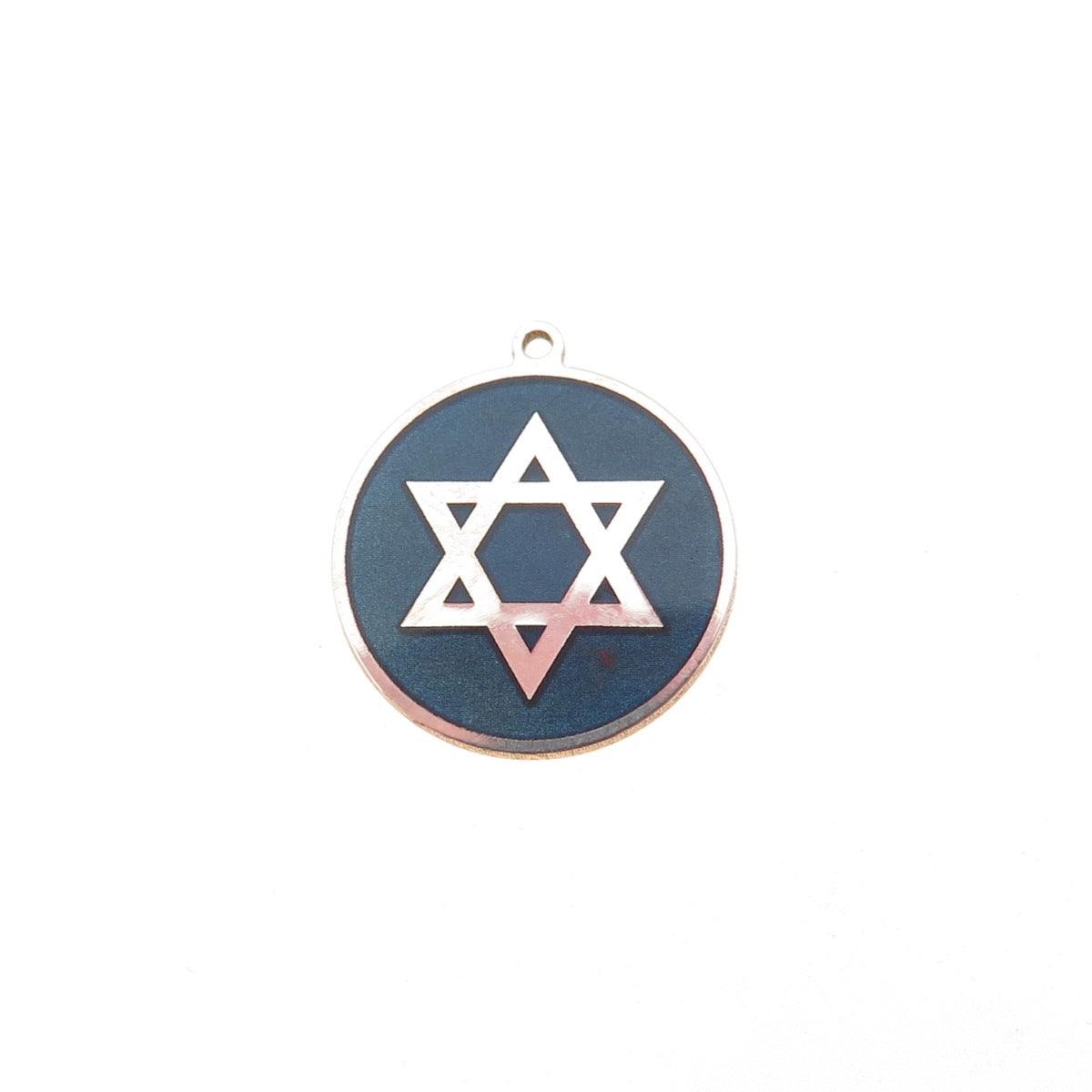 925 Sterling Silver Gold Plated Blue Enamel Star of David Charm Pendant