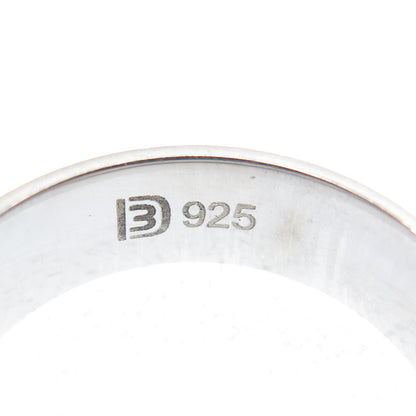 925 Sterling Silver Diamond-Cut Ribbed Band Ring Size 7.5