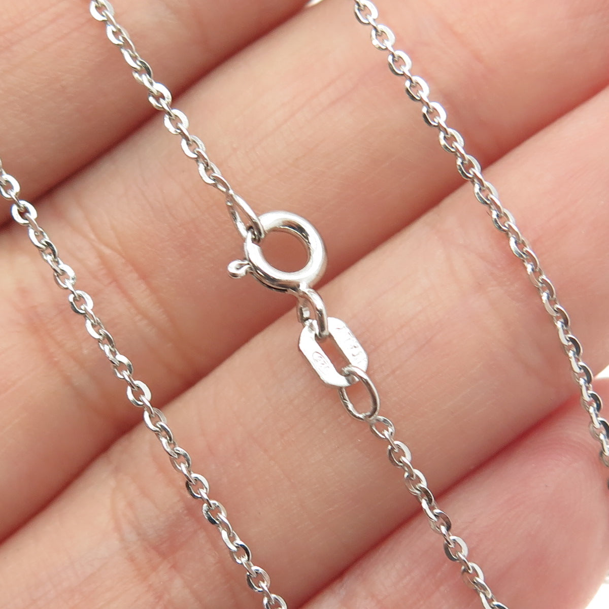 925 Sterling Silver Multi-Cut Pink & White C Z Cable Chain Necklace 16"