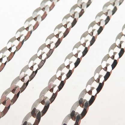 925 Sterling Silver Italy Cuban Chain Necklace 16"