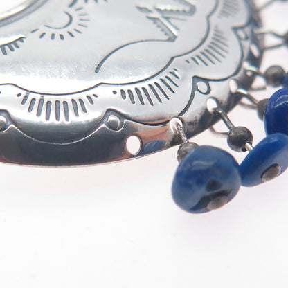 Quoc Turquoise Old Pawn Sterling Silver Vintage Lapis Pendant (missing stone)