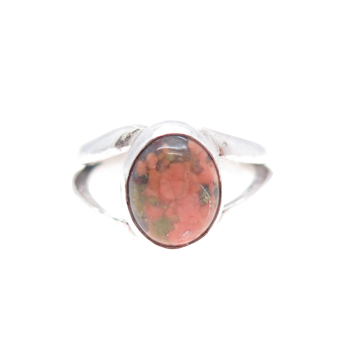 Old Pawn 925 Sterling Silver Vintage Southwestern Unakite Tribal Ring Size 5.25