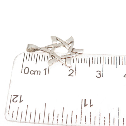 Kabana 925 Sterling Silver Vintage Star of David Oxidized Charm Pendant