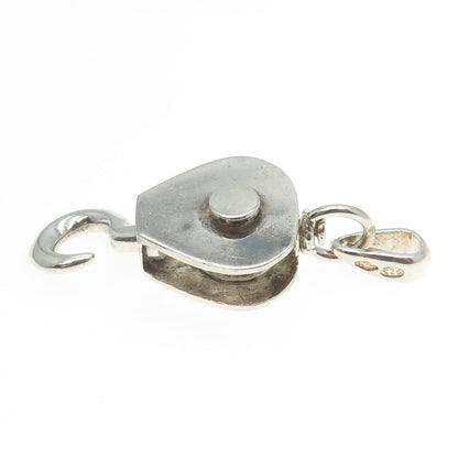 925 Sterling Silver Vintage Italy Hook Pendant