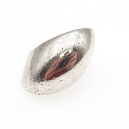 925 Sterling Silver Vintage Modernist Dome Oxidized Ring Size 5