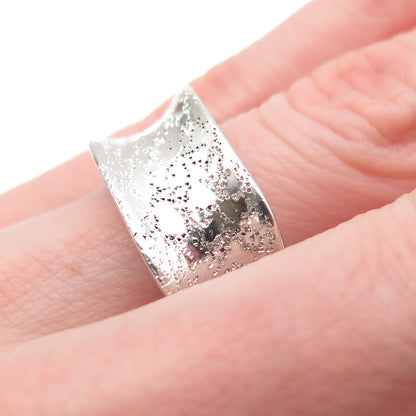 Sezgin 925 Sterling Silver Textured Modernist Ring Size 6.25
