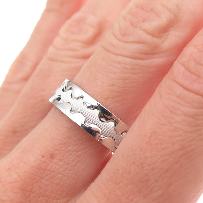 Neos 925 Sterling Silver Zig Zag Band Ring Size 10.25