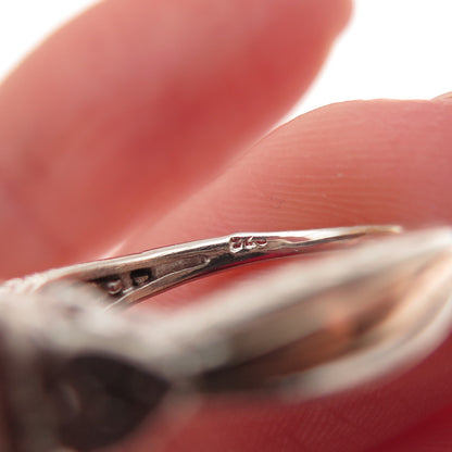 925 Sterling Silver 14K Rose Gold Real Diamond Engagement Ring Size 3.75