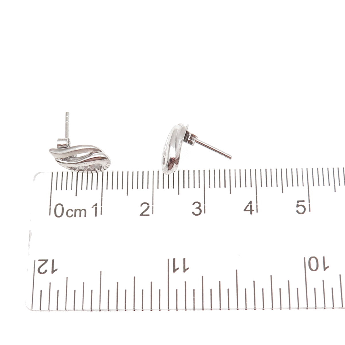 925 Sterling Silver Round-Cut C Z Teardrop Stud Earrings