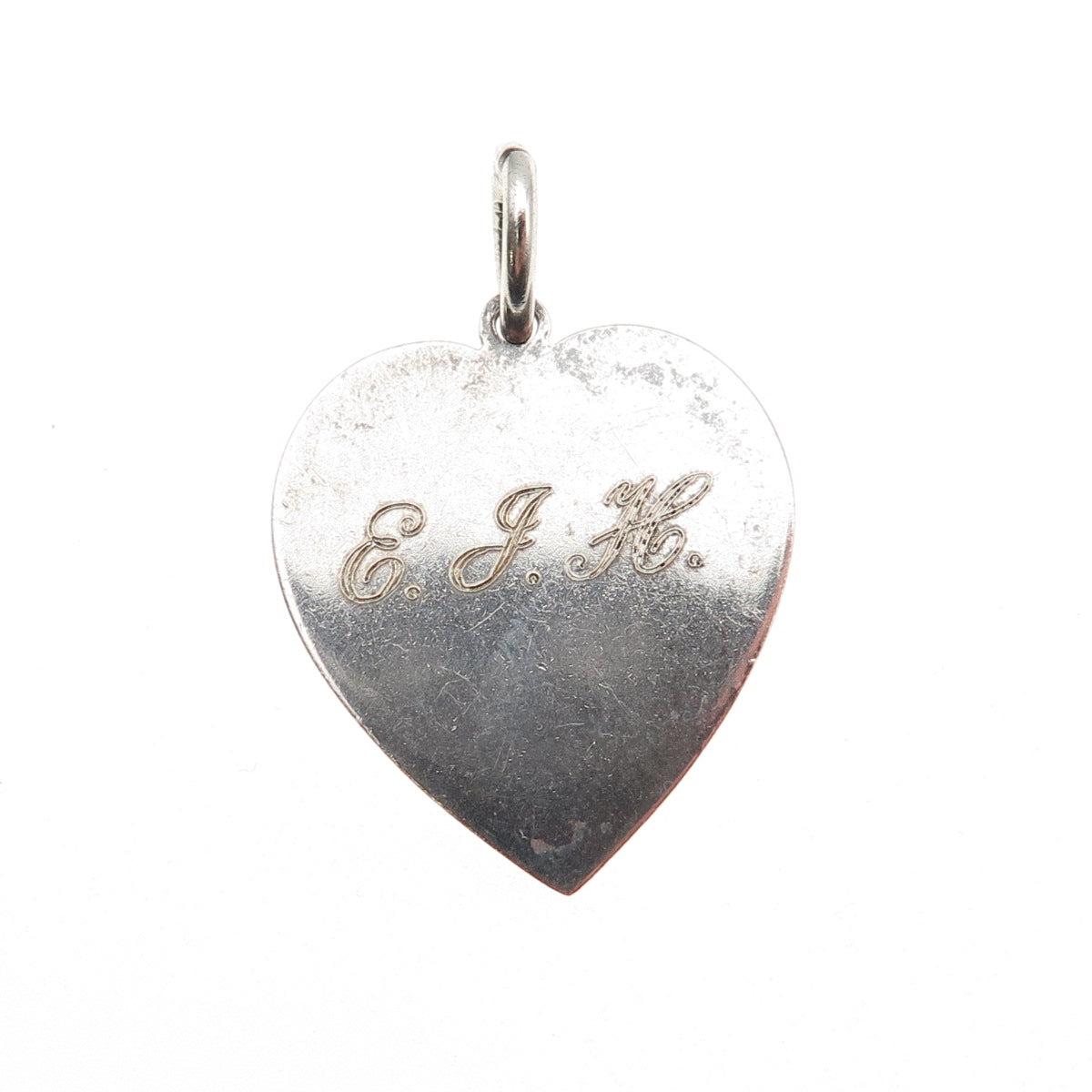 Tiffany & Co. 925 Sterling Silver Vintage Engraved Heart Tag Charm Pendant